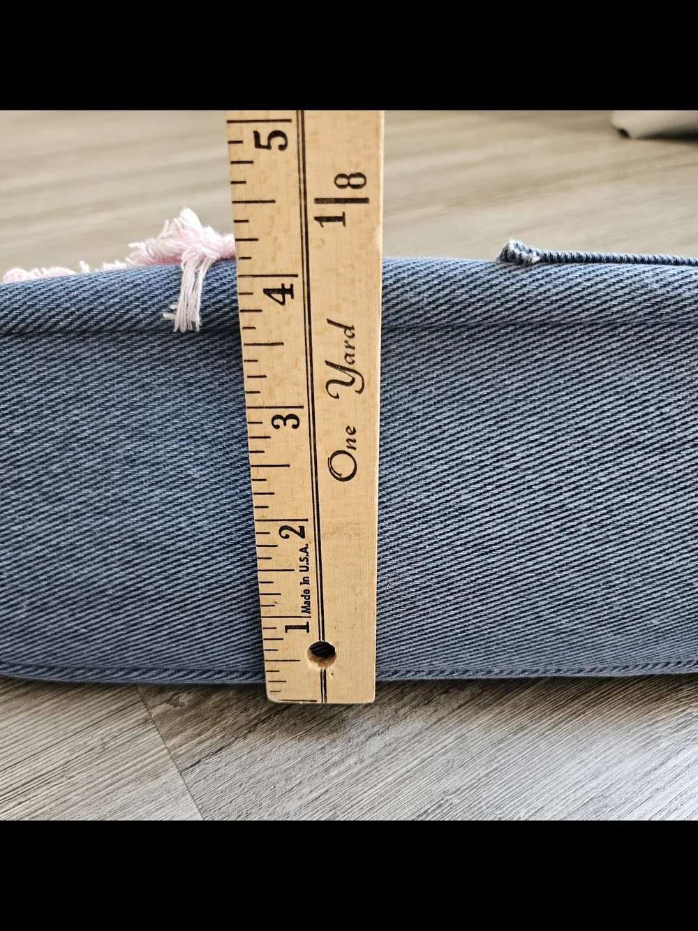 Source Unknown Blue Denim Shoulder Bag with Pink Accents